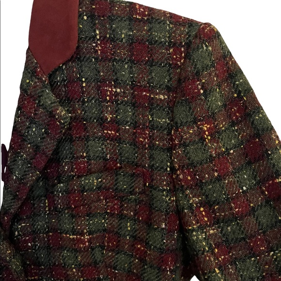 Georges Marciano (Vintage Guess) Lined 3 Button Plaid Jacket in Wool Sz 2 - Picture 4 of 7